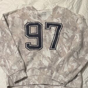 Hollister women’s camouflage Sweatshirt with Navy “97”
